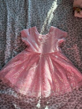 Sparkle in Pink,  Girls Sequin Snowflake Dress